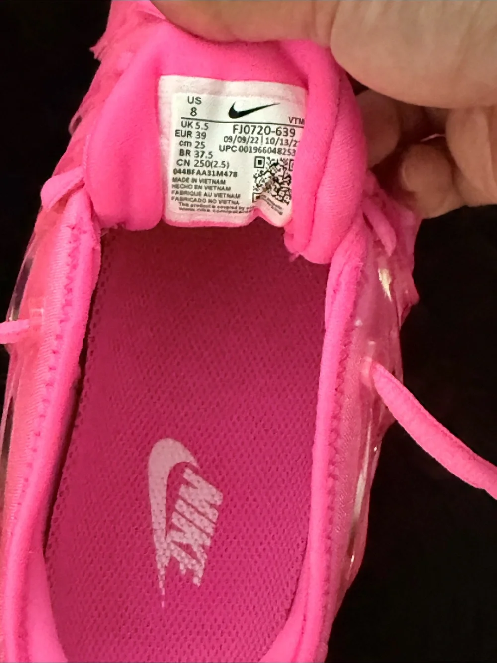 Nike womens Bright Pink VaporMax-Style Sneakers